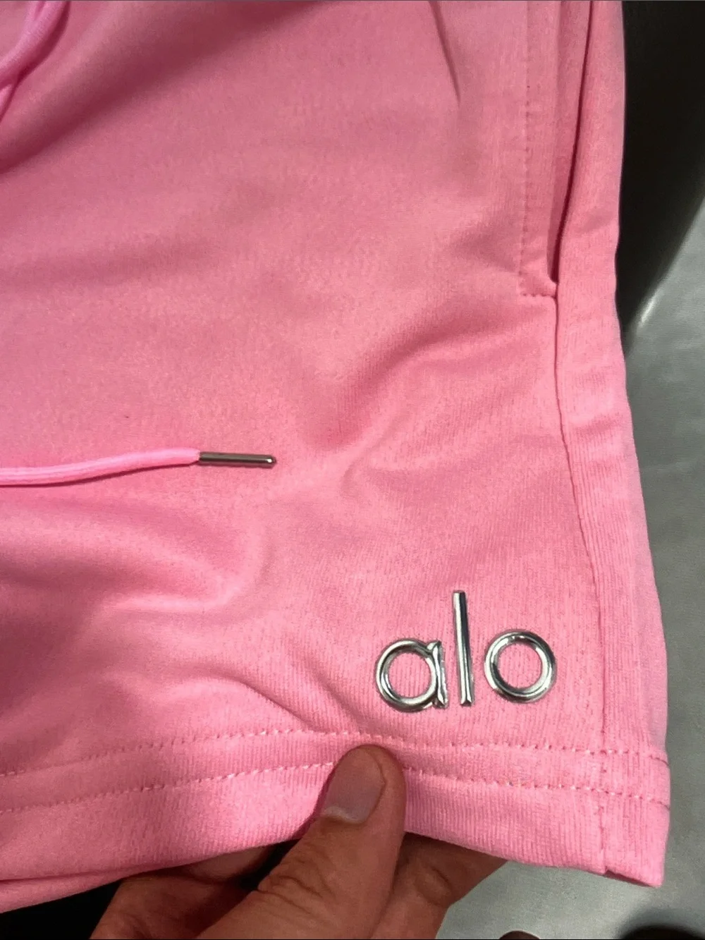 ALO Yoga Pink Cropped Sweatshirt & Drawstring Shorts Set Size M - Picture 6 of 11